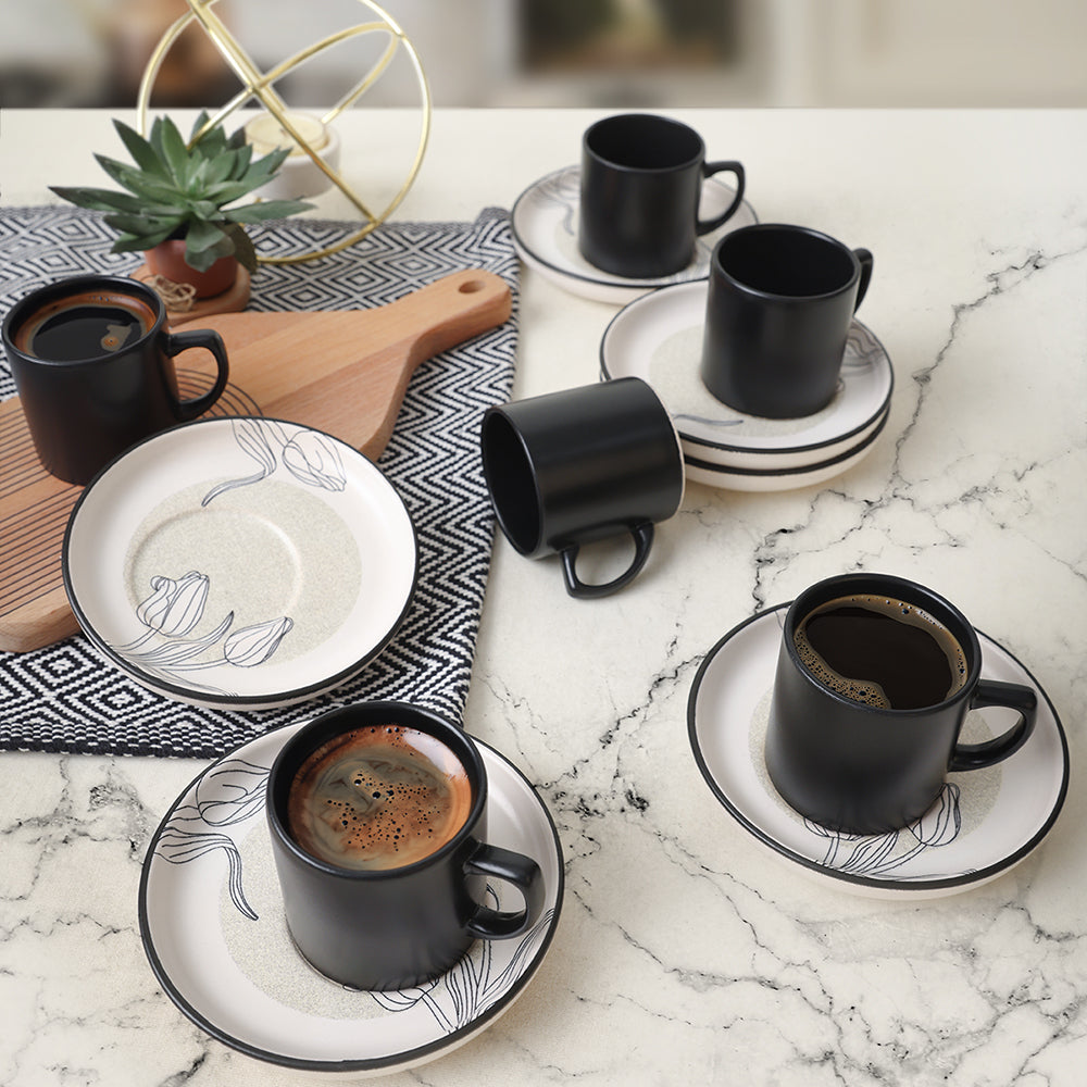 Shade Flowers Nordic Coffee Set 12 Pieces 6 Person