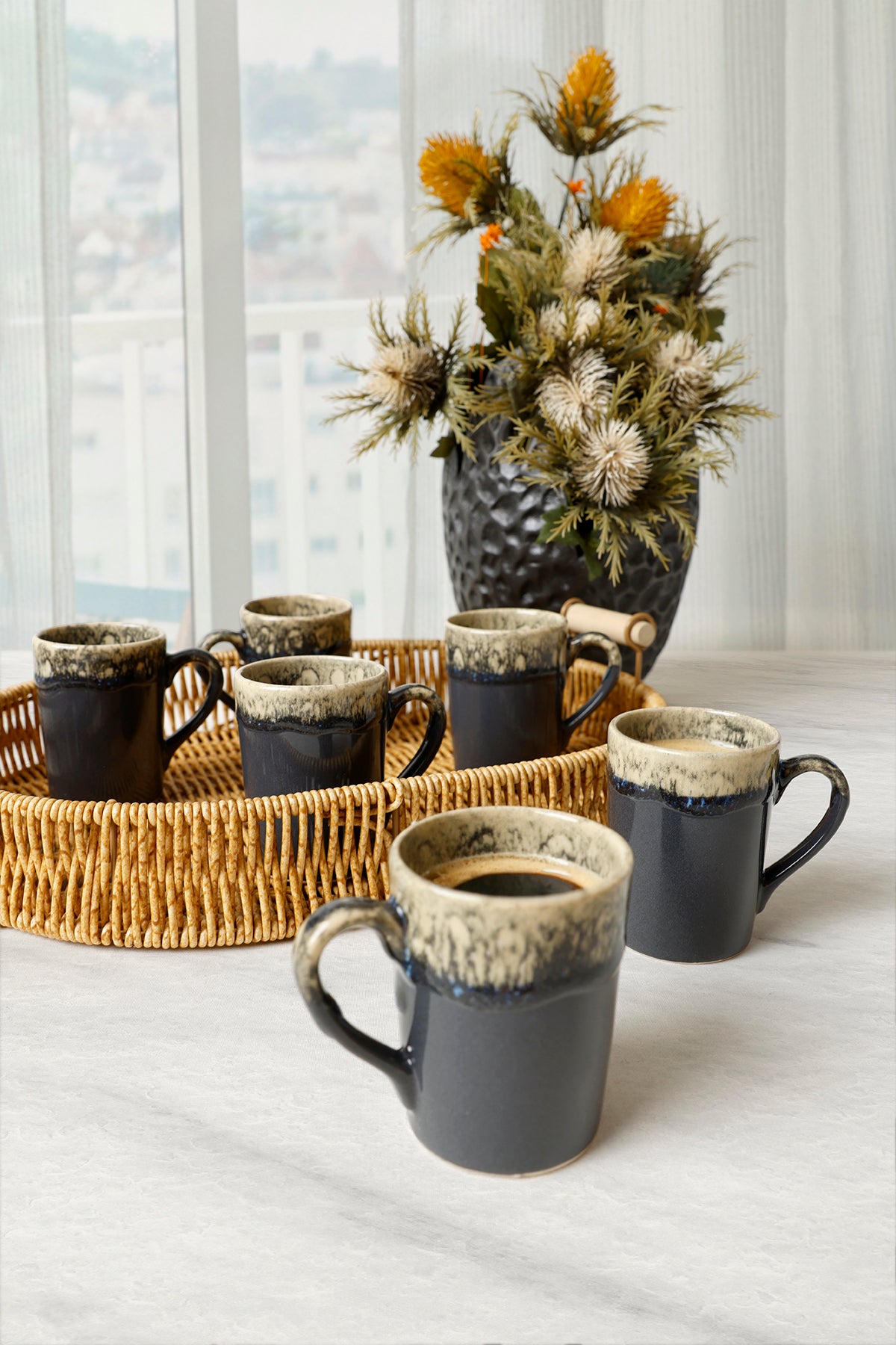 Shizen Gray Zen Mug 8 cm 6 Pieces