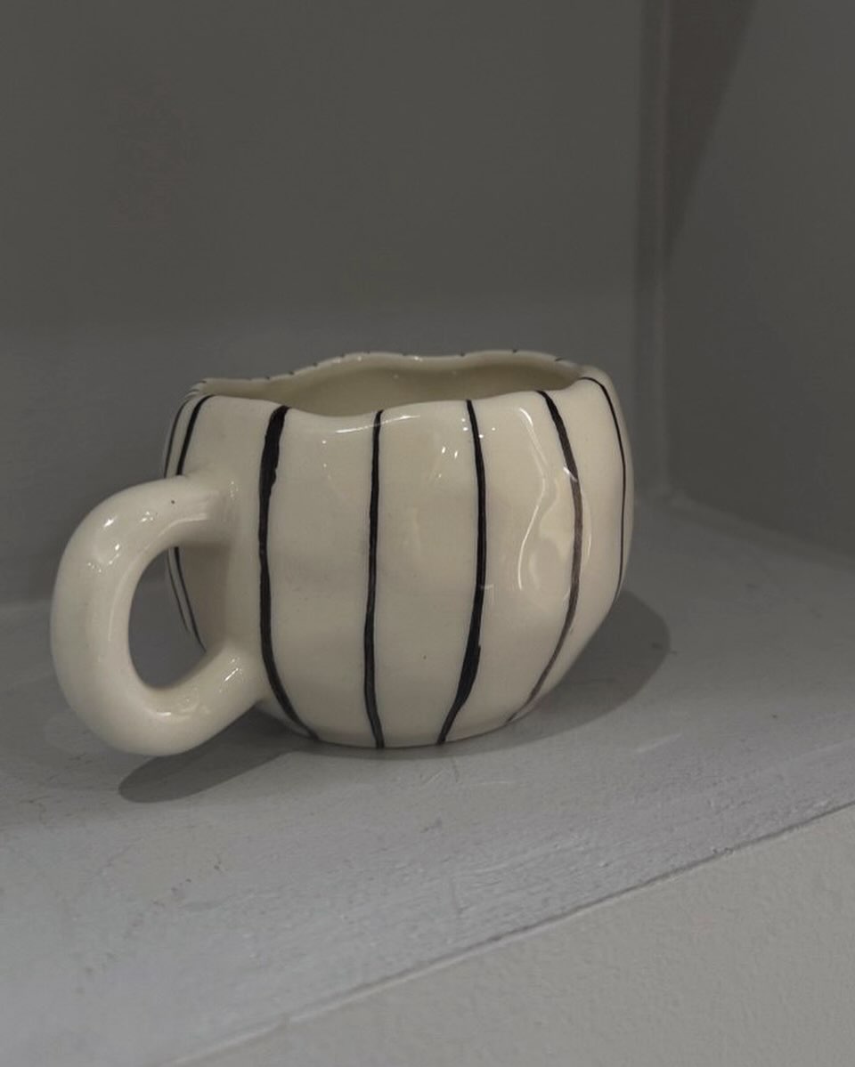 Handmade Ceramic Striped Mug / Cup