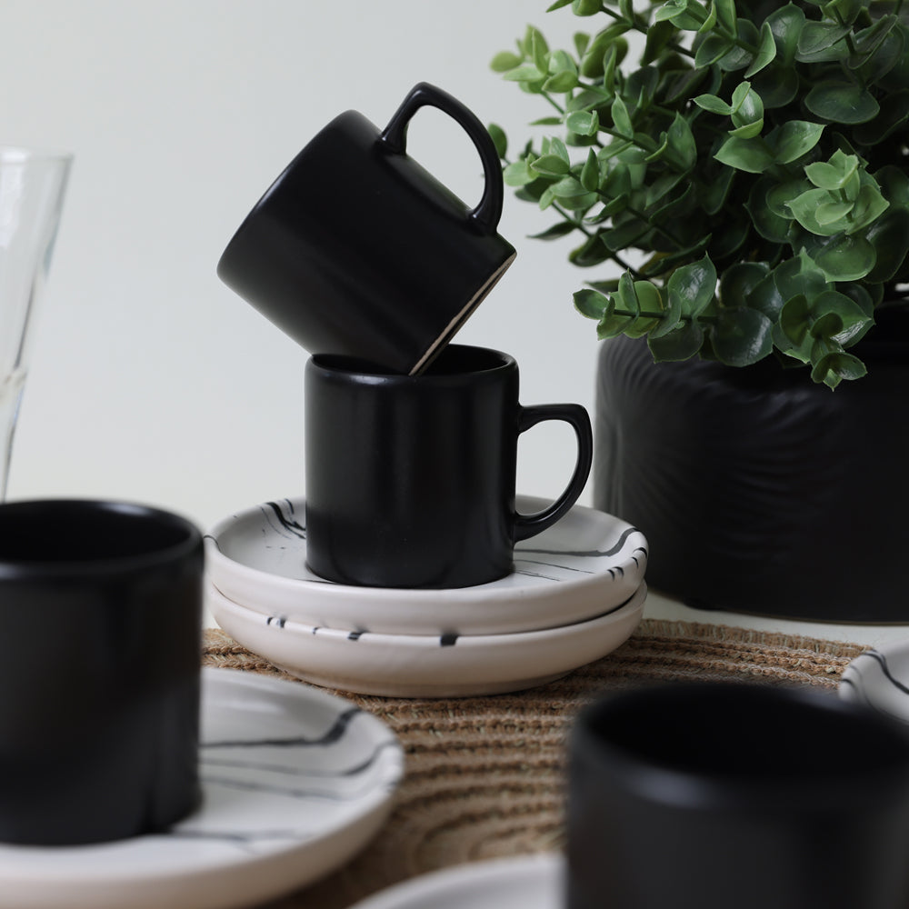 Marble Coffee Set 12 Pieces 6 Person