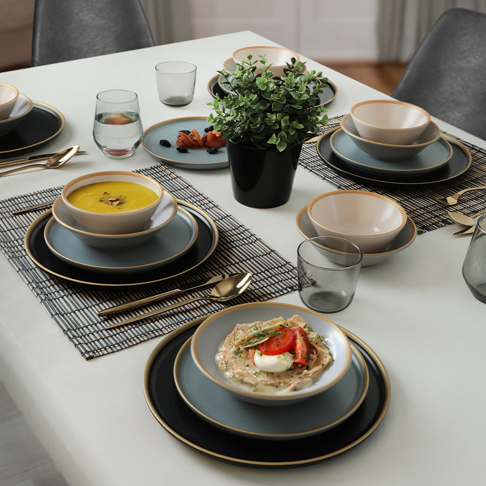 Sapphire Gray Dinner Set for 6 Persons 24 Pieces