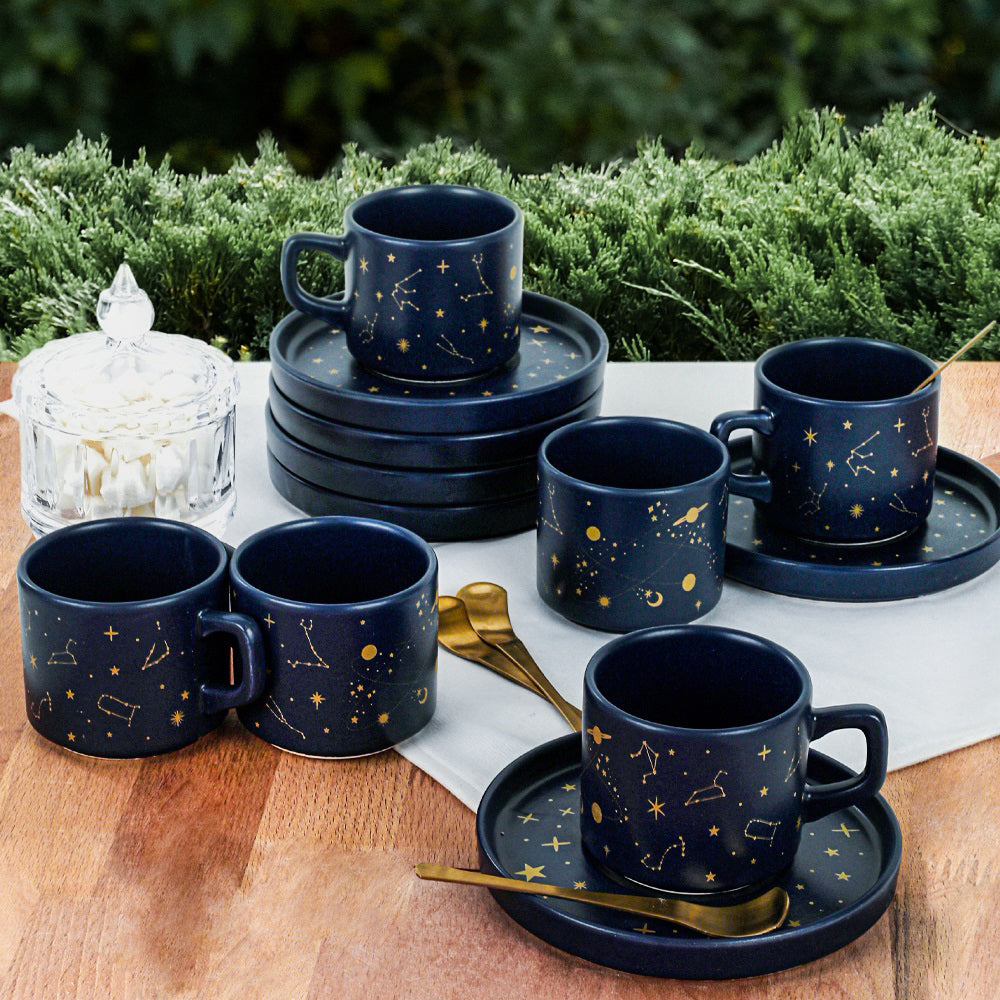 Astro Stackable Teacup Set 12 Pieces for 6 People