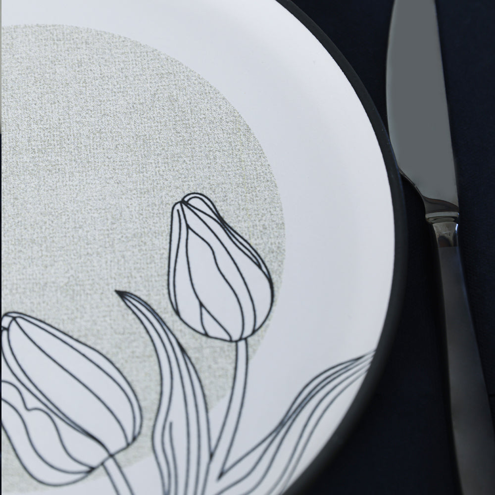 Keraart Shade Flowers Nordic Cake Plate 22 Cm 6 Pieces