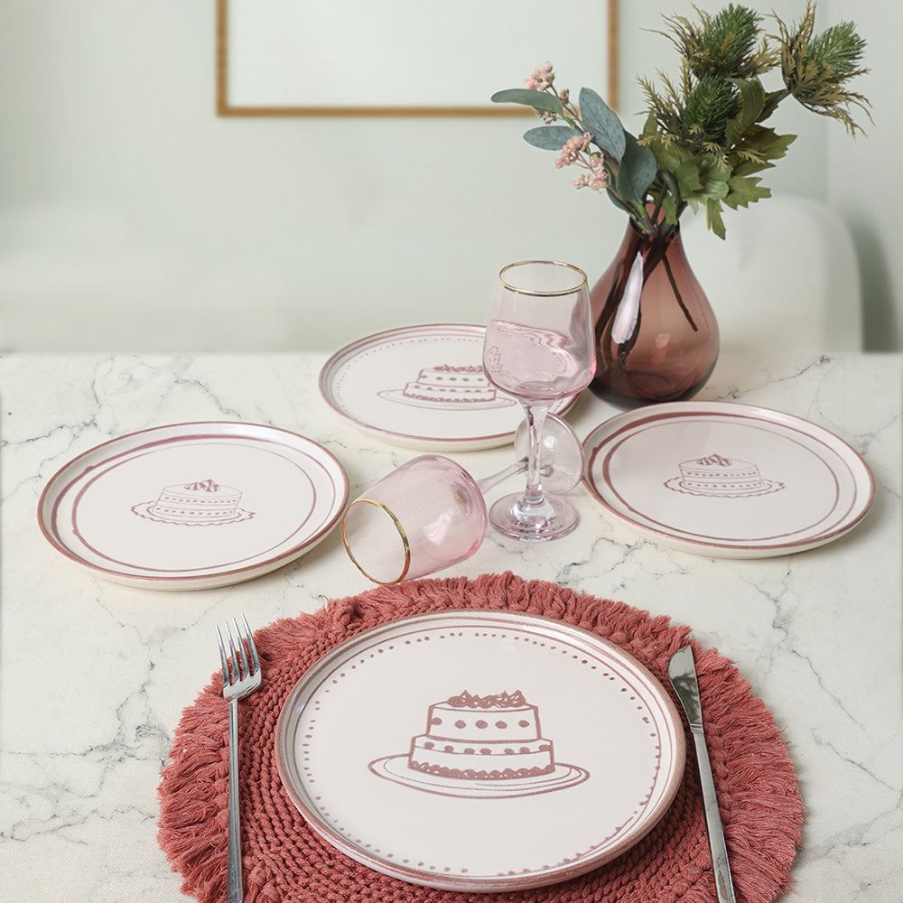 Pink Cake Nordic Cake Plate 22 Cm 4 Pieces