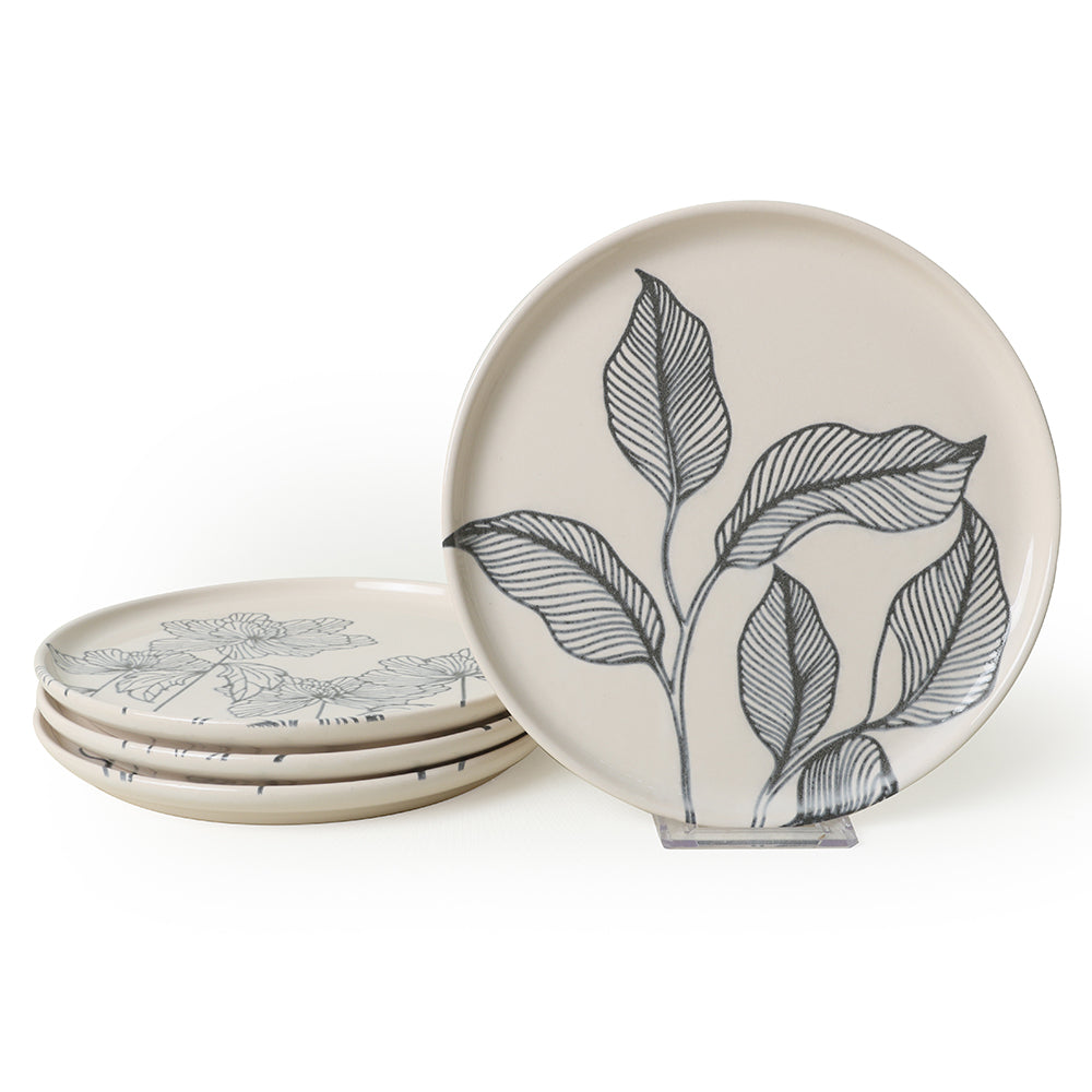Leaf Traces Nordic Cake Plate 22 Cm 4 Pieces
