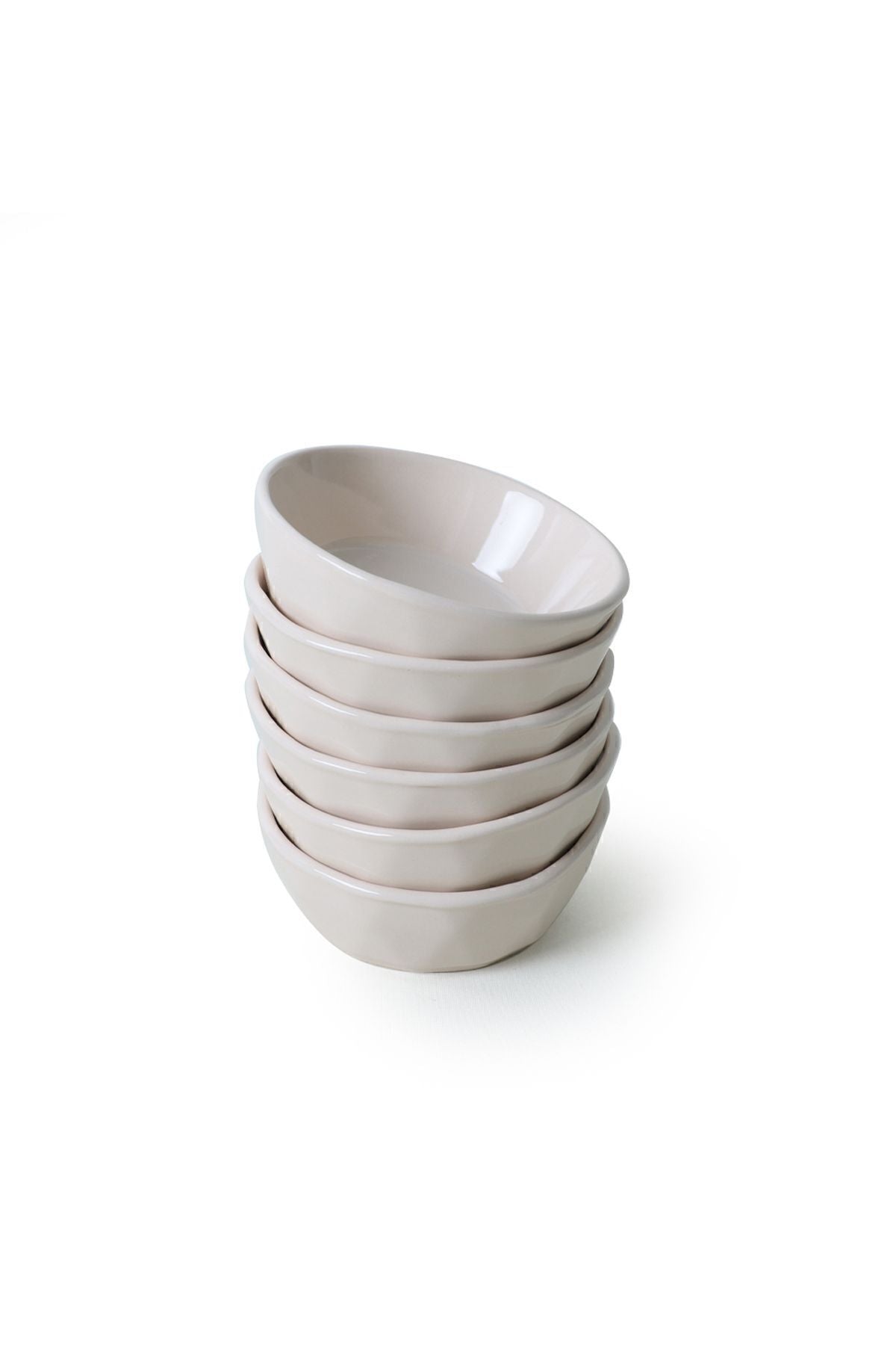 Cream Crystal Snack Bowl 12 cm 6 Pieces