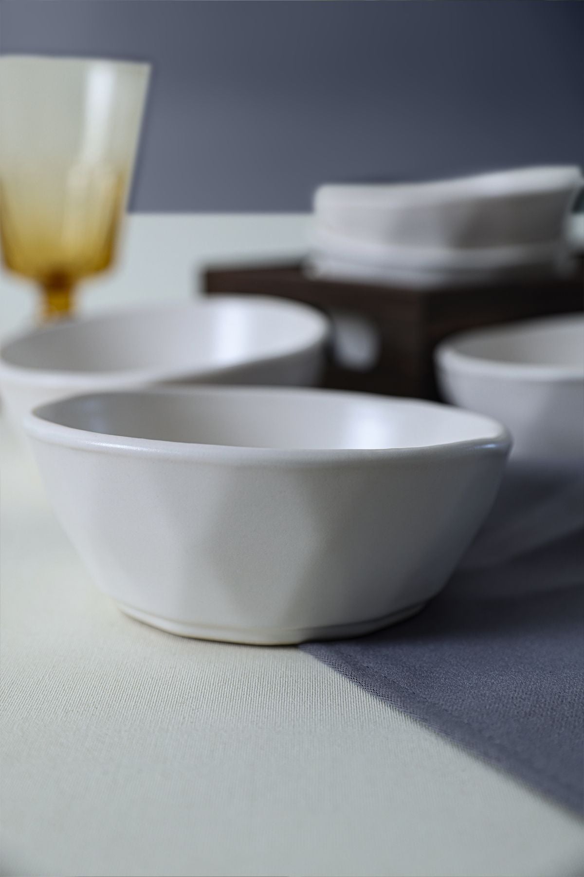 Matte White Crystal Snack Bowl 12 cm 6 Pieces