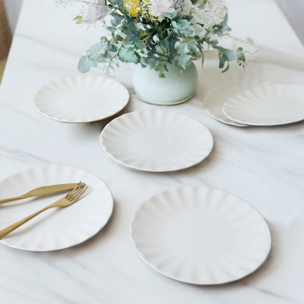 White Sirius Cake Plate 22 Cm 6 Pieces