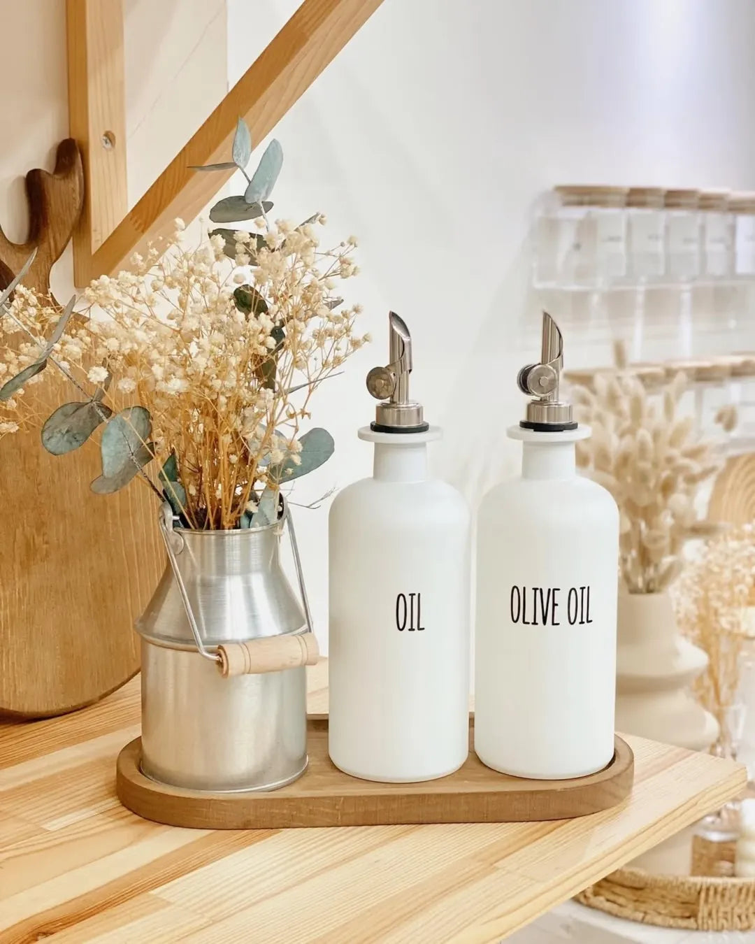 Nordic White Oil Bottle 2 Piece Set