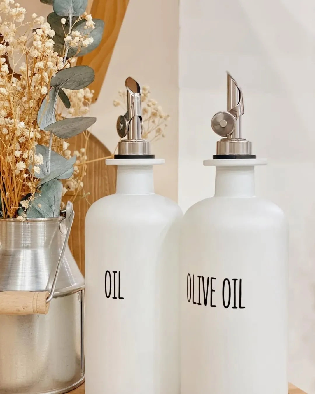 Nordic White Oil Bottle 2 Piece Set