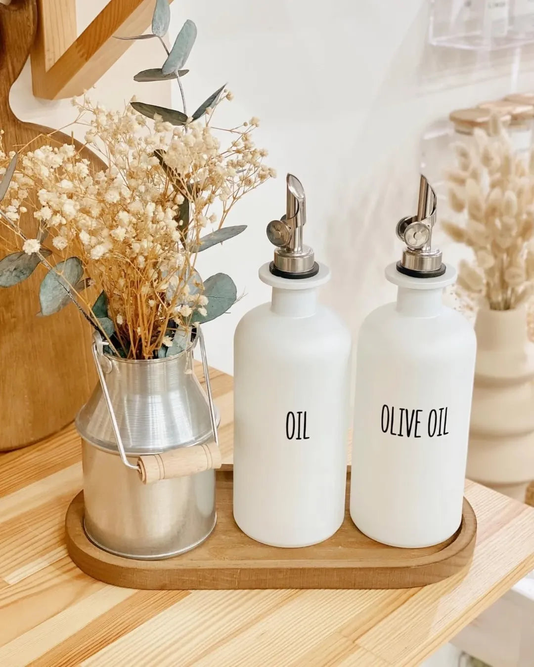 Nordic White Oil Bottle 2 Piece Set