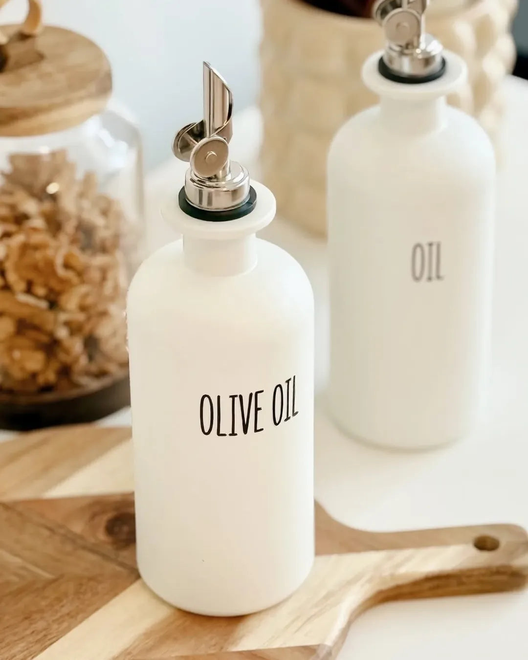 Nordic White Oil Bottle 2 Piece Set