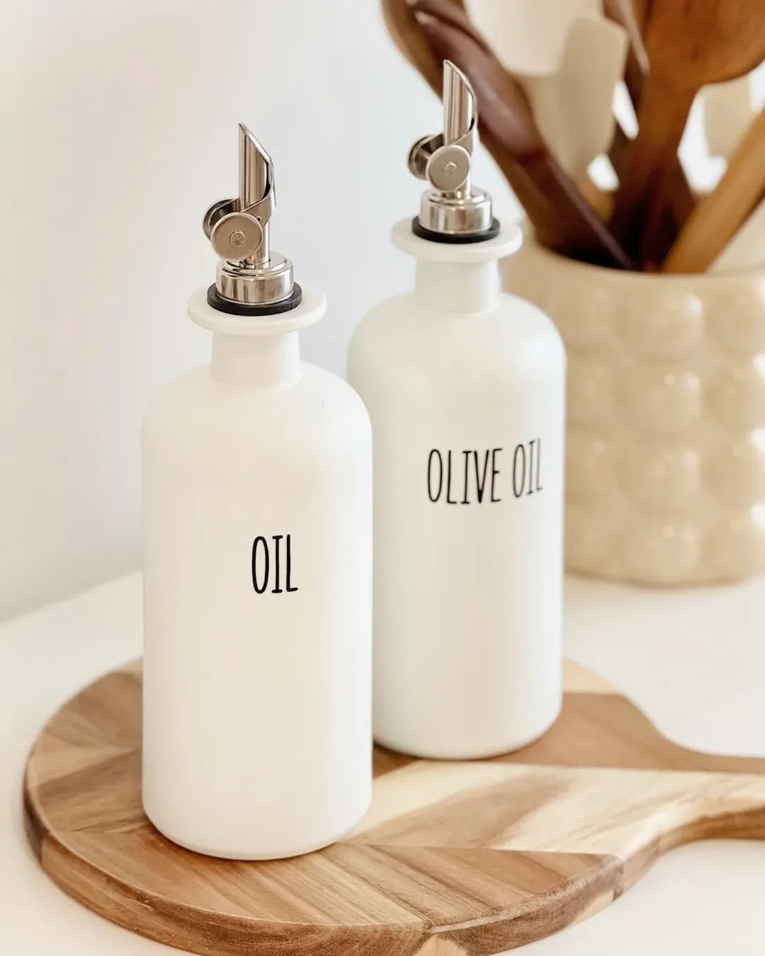 Nordic White Oil Bottle 2 Piece Set