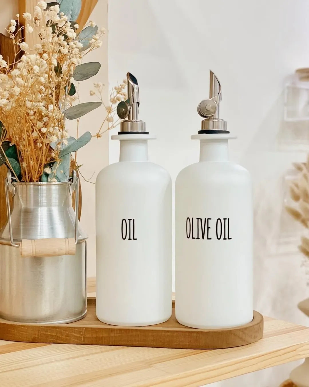 Nordic White Oil Bottle 2 Piece Set