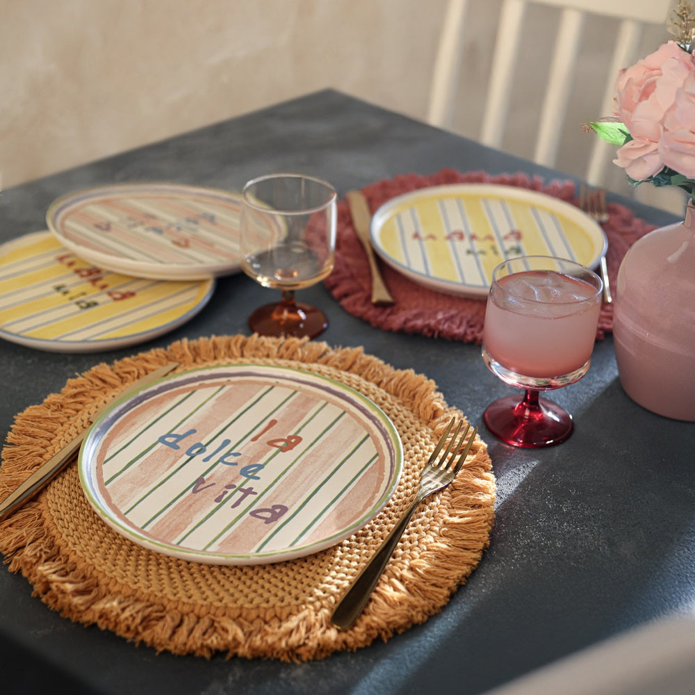 Mama Mia & La Dolce Vita Cake Plate 22 Cm 4 Pieces