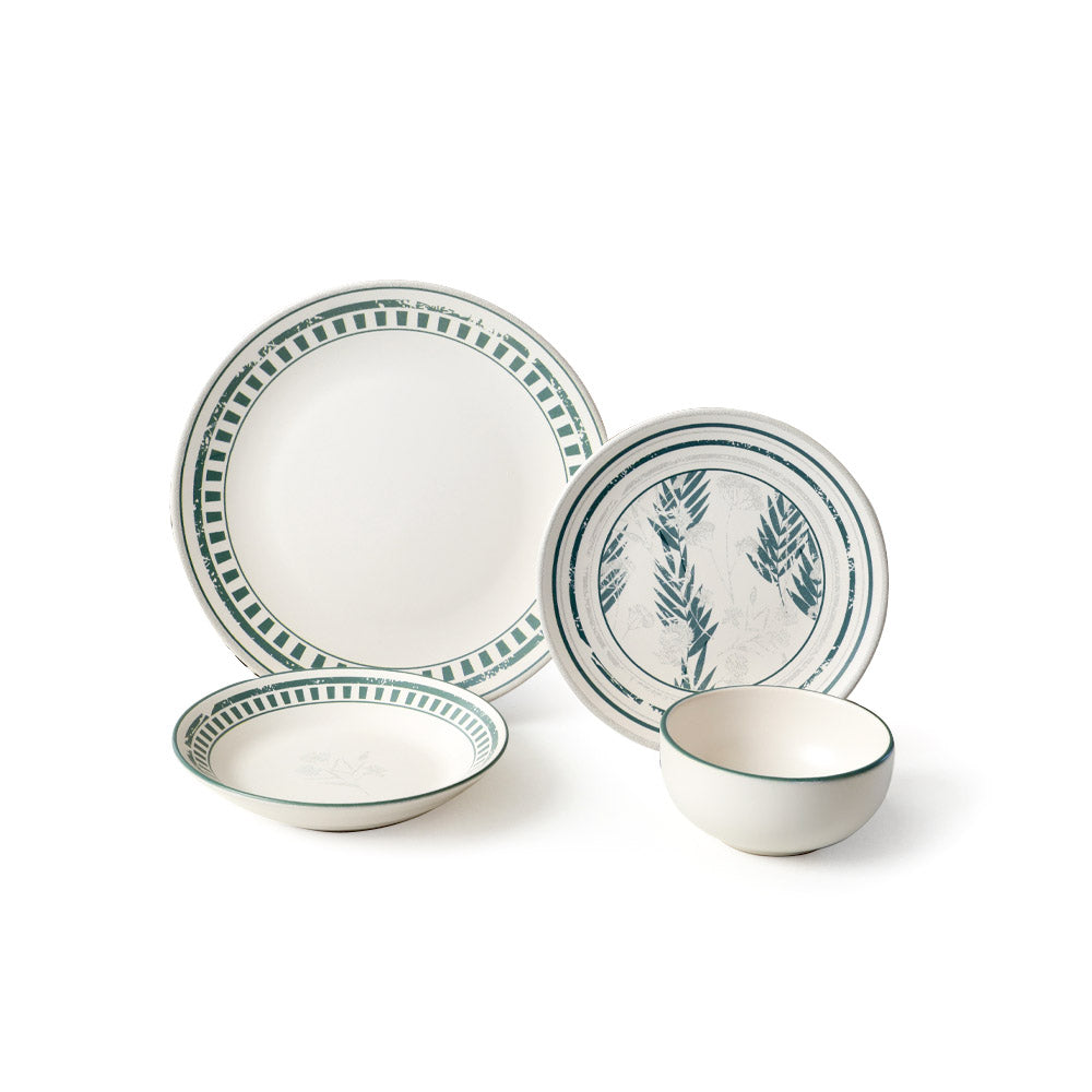 Green Leaf Dinner Set 24 Pieces 6 Person