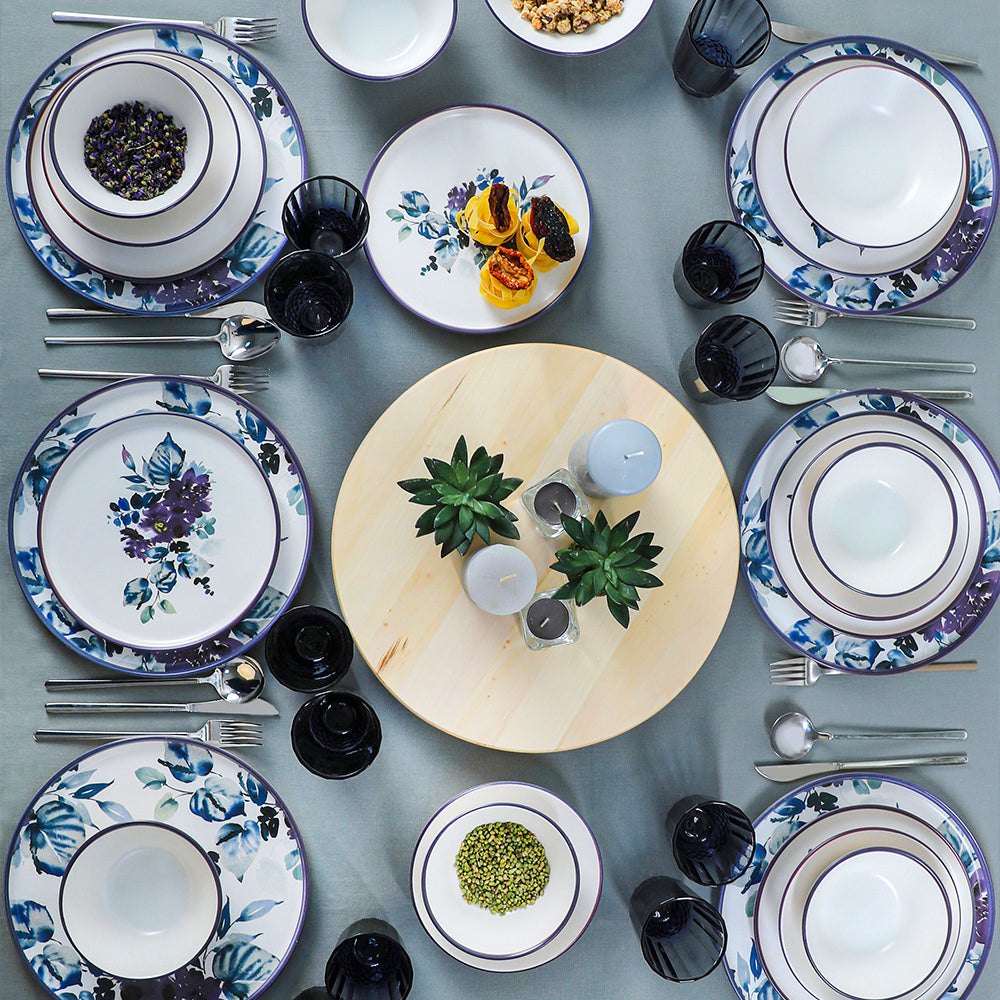 Purple Flower Dinner Set 24 Pieces for 6 People