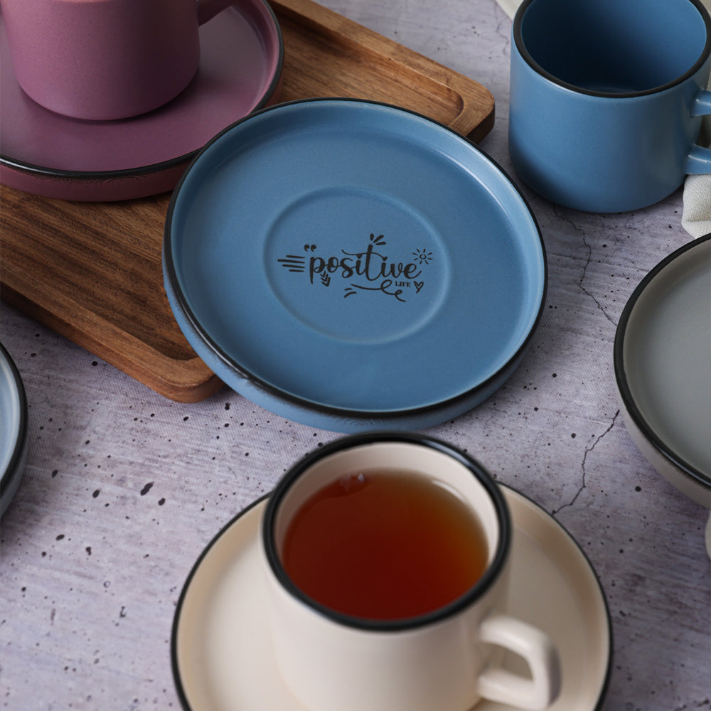 Rainbow Motto Stackable Tea Set 12 Pieces for 6 People