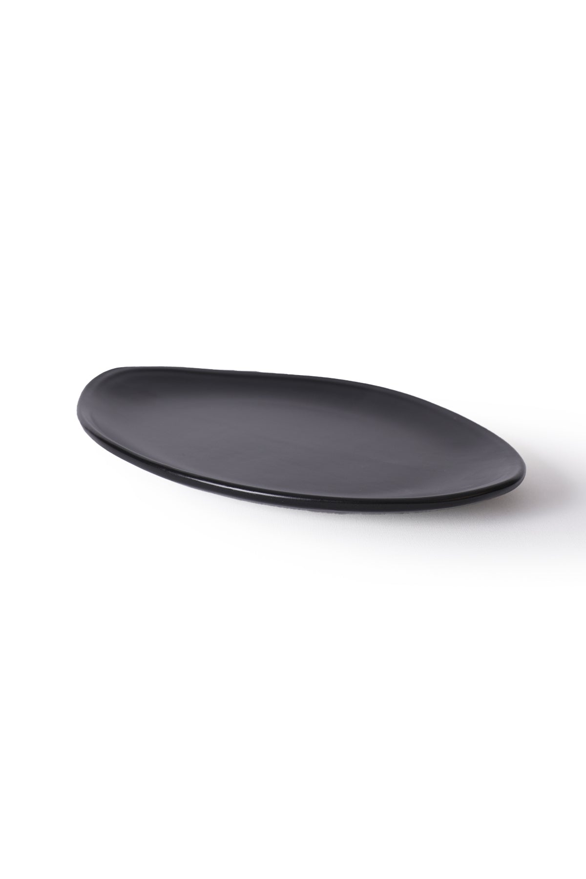 Matte Black Bloom Boat-Shaped Plate 31 cm 2 Pieces