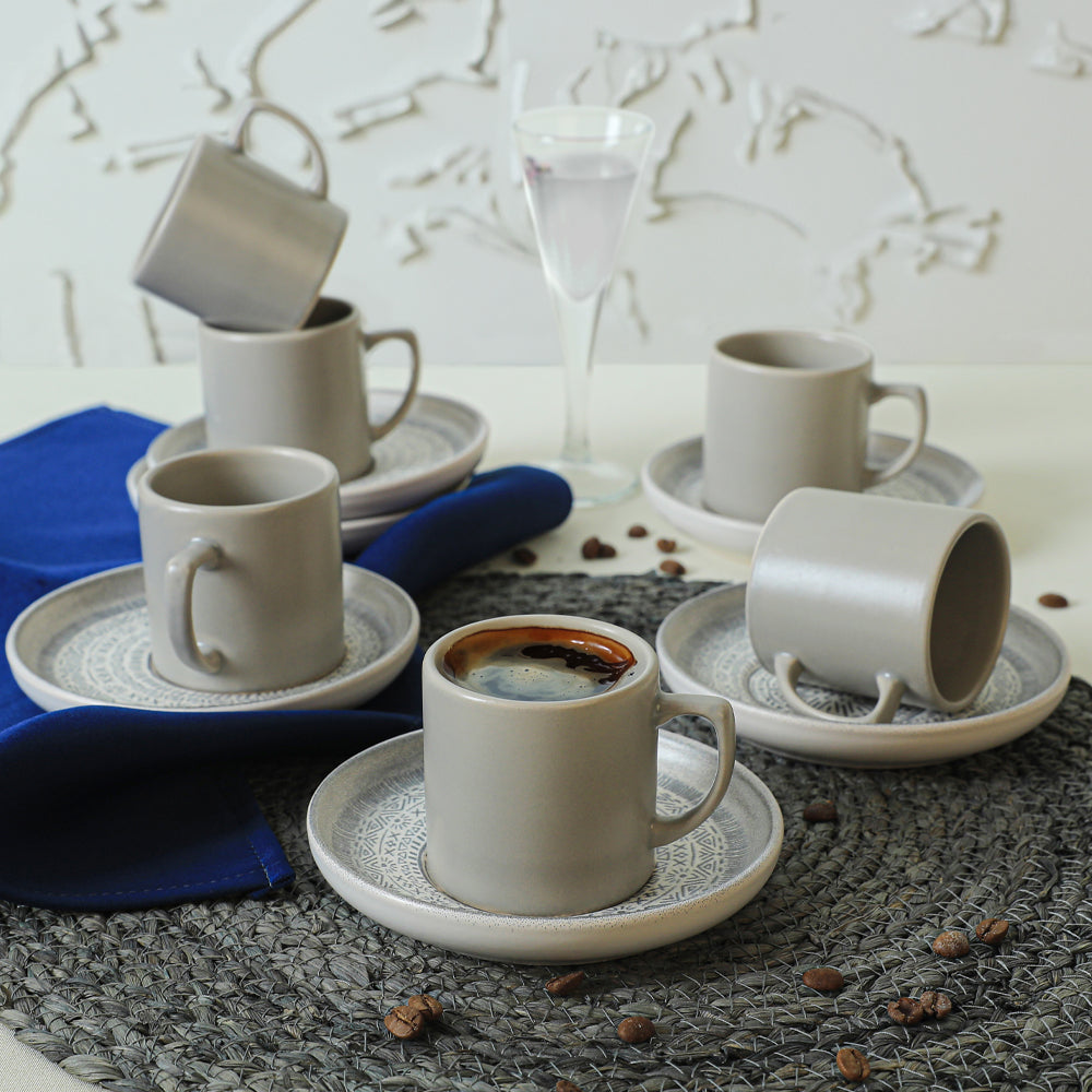 Stone Coffee Set 12 Pieces 6 Person