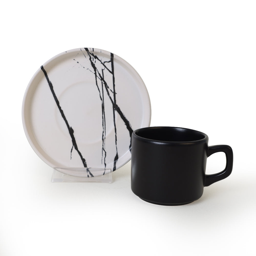 Marble Stackable Tea Set 12 Pieces for 6 People