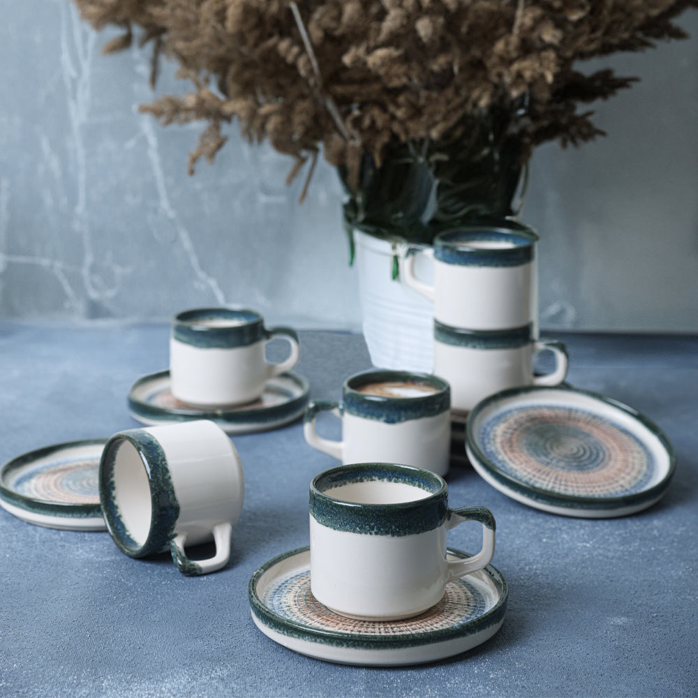 Hydra Stackable Tea Set 12 Pieces for 6 People