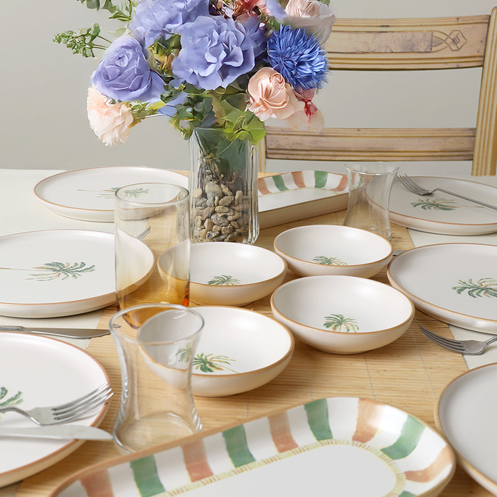 Bronze Palmiye Breakfast Set 12 Pieces 6 Person