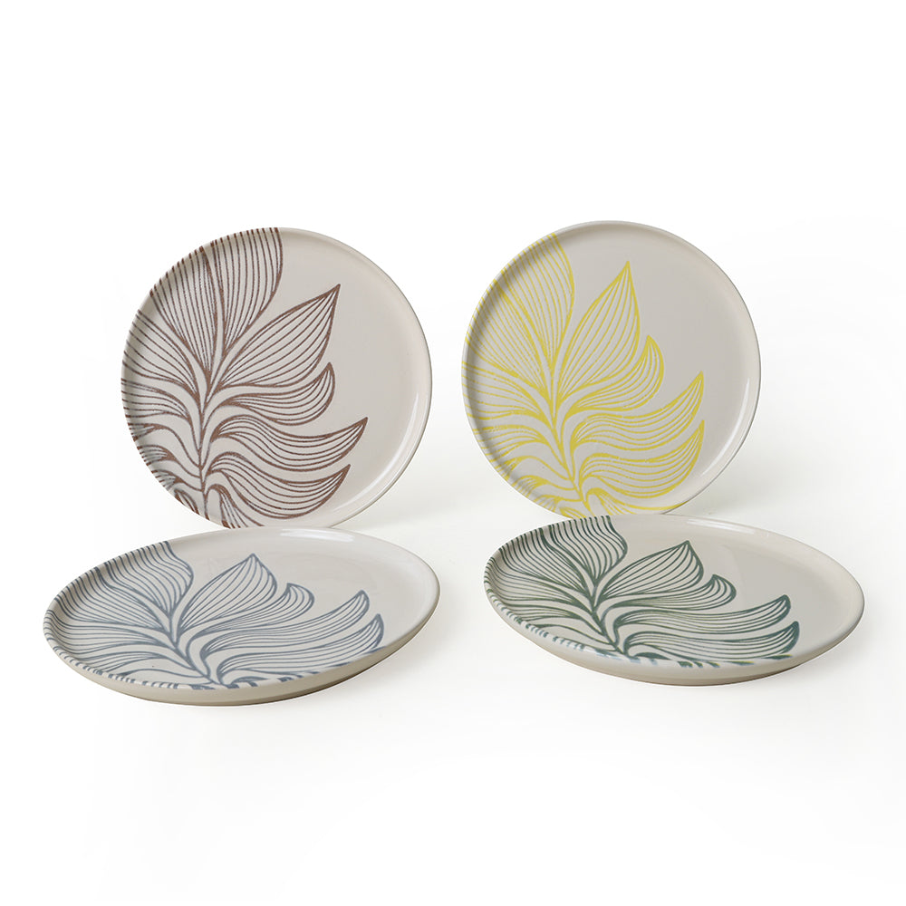 Leaf Harmony Nordic Cake Plate 22 Cm 4 Pieces
