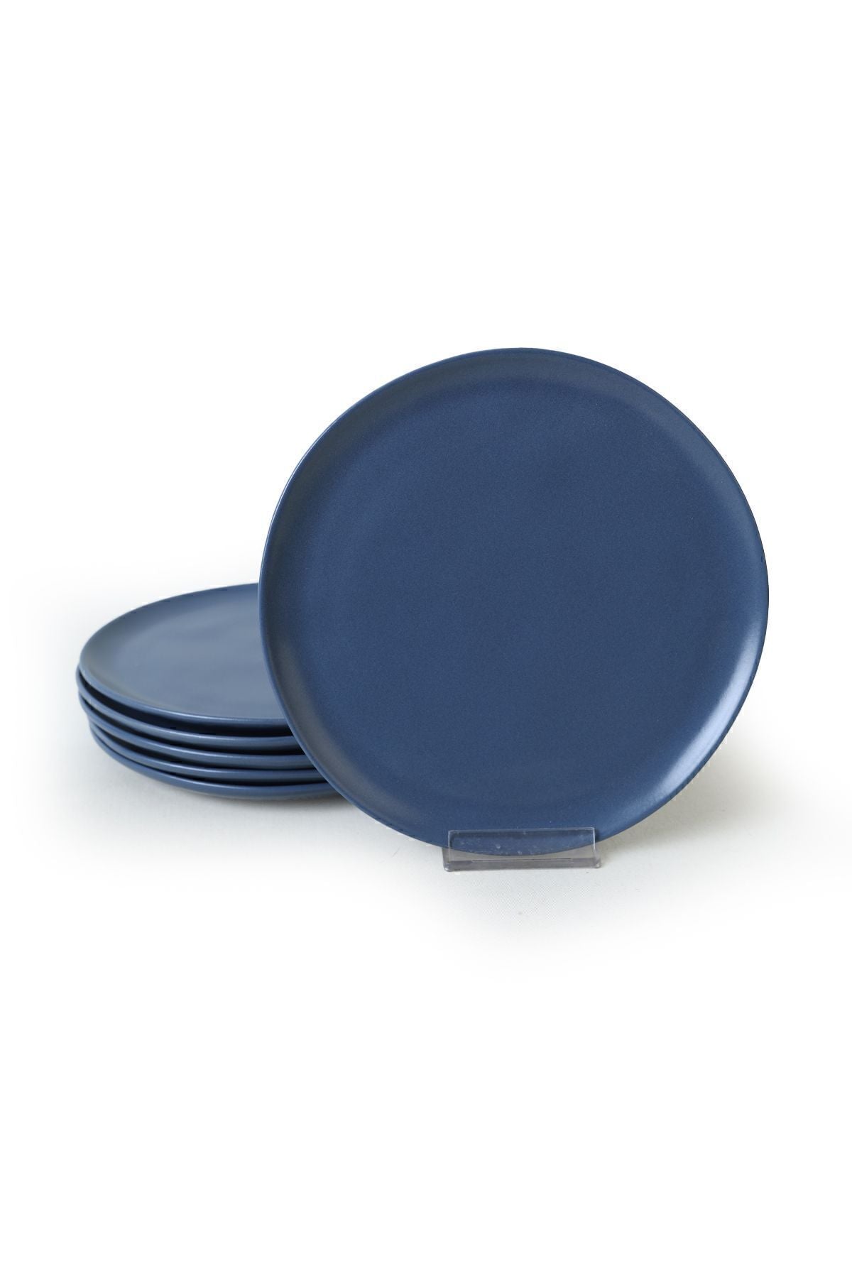 Matte Blue Sardes Cake Plate 22 Cm 6 Pieces