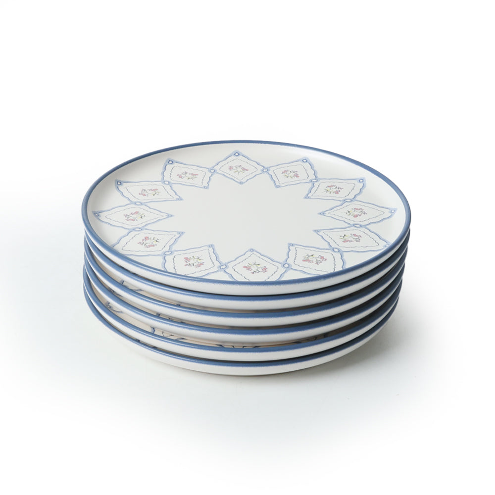 Floral Waves Nordic Cake Plate 22 Cm 6 Pieces
