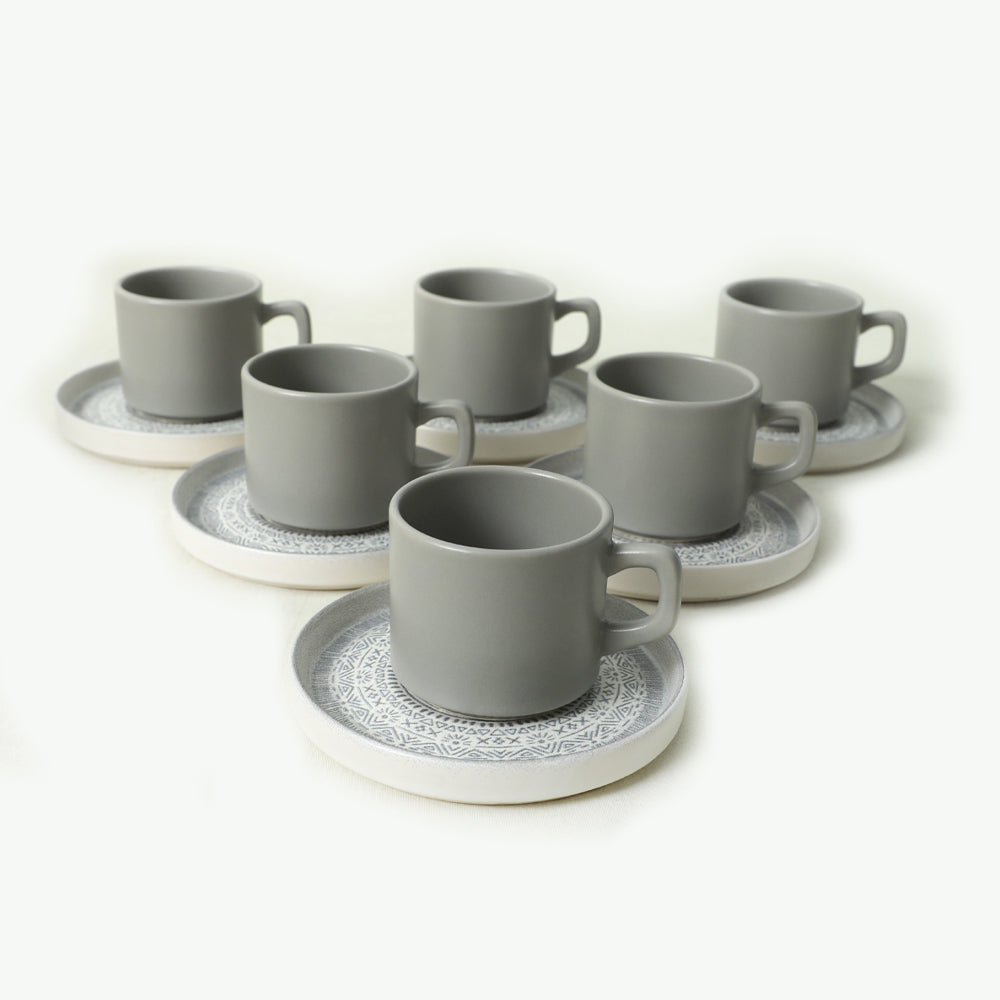 Stone Stackable Tea Set 12 Pieces for 6 People