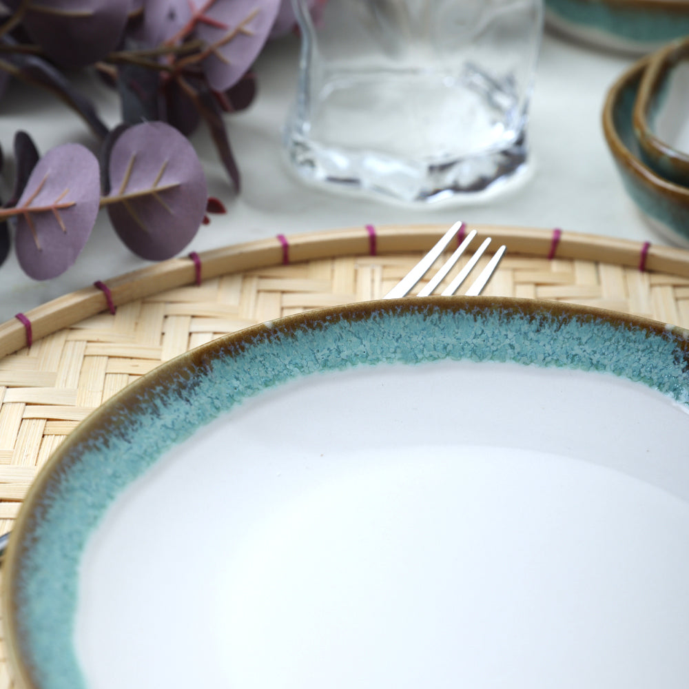 Turquoise Wave Breakfast Set 14 Pieces for 6 People