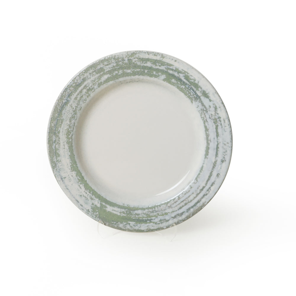 Vintage Green Assos Cake Plate 22 Cm 6 Pieces