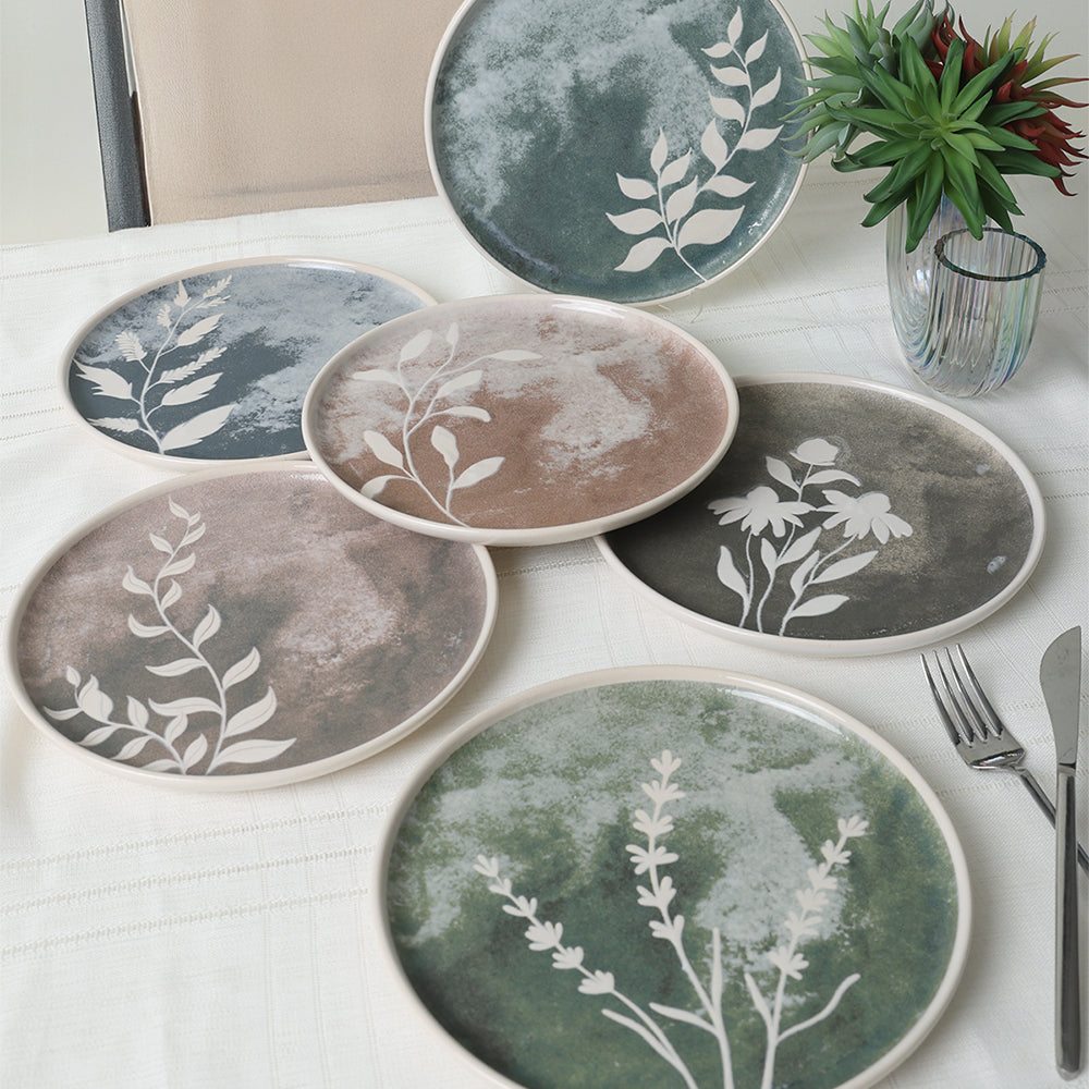 Deep Flowers Nordic Cake Plate 22 Cm 6 Pieces