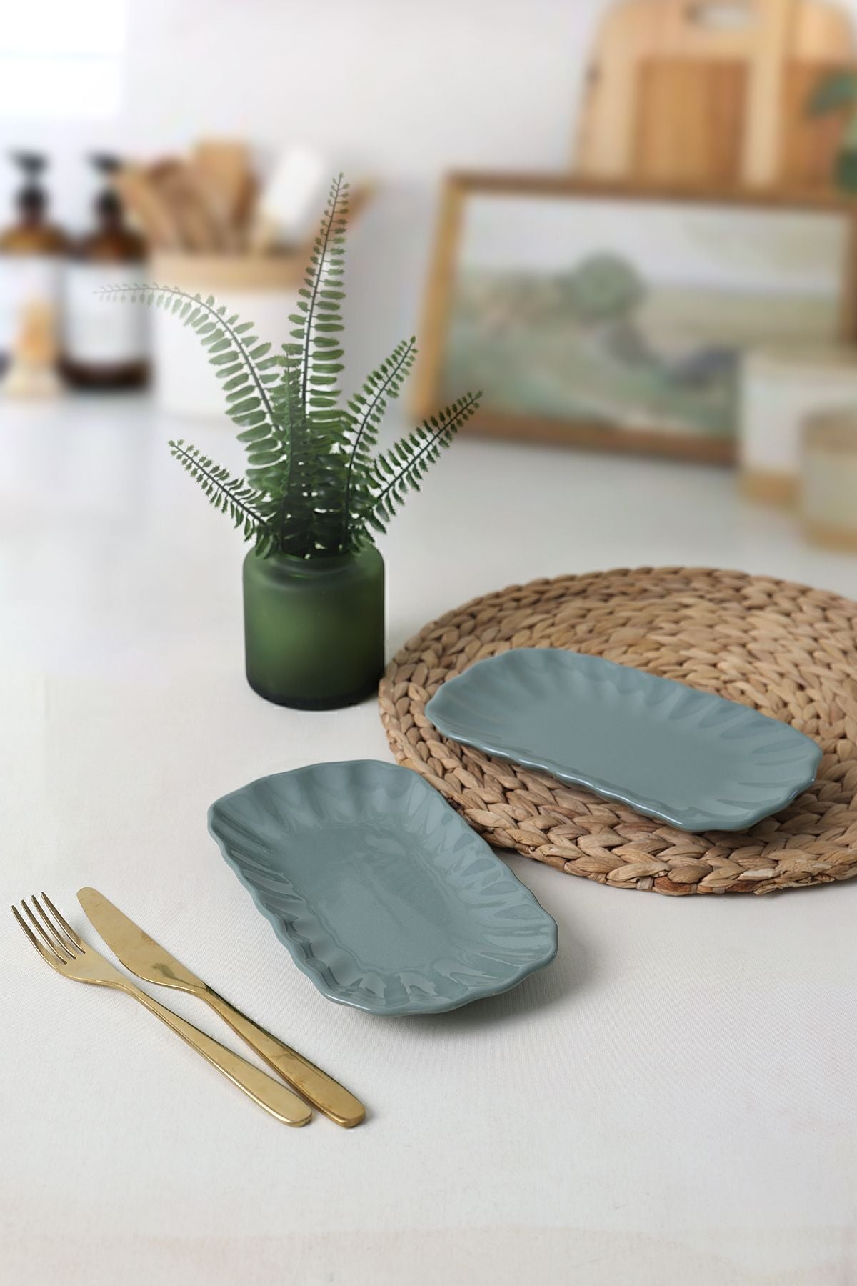 Green Sirius Boat Plate 23 cm 2 Pieces