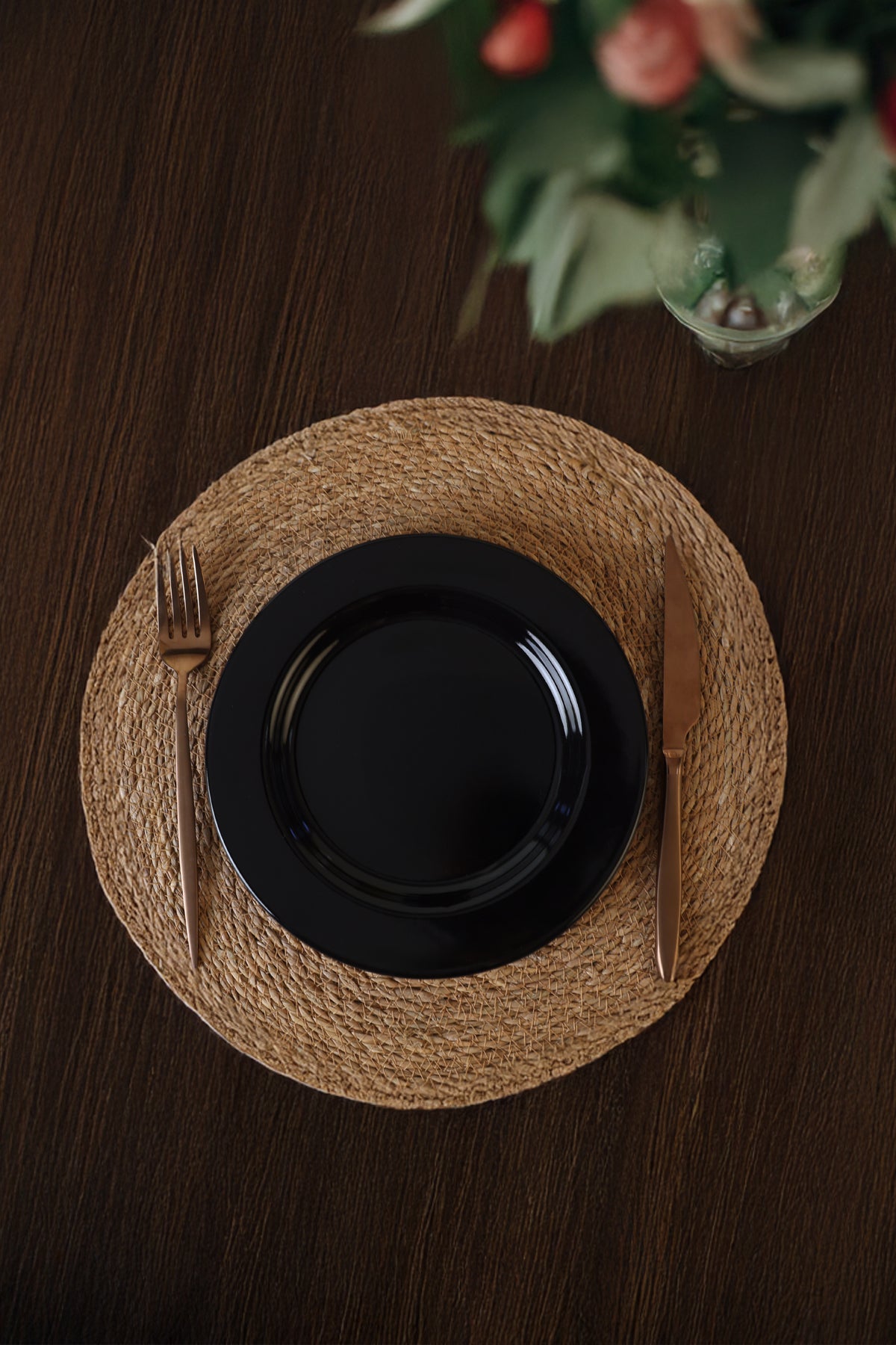 Black Assos Dessert Plate, 22 cm, 6 Pieces