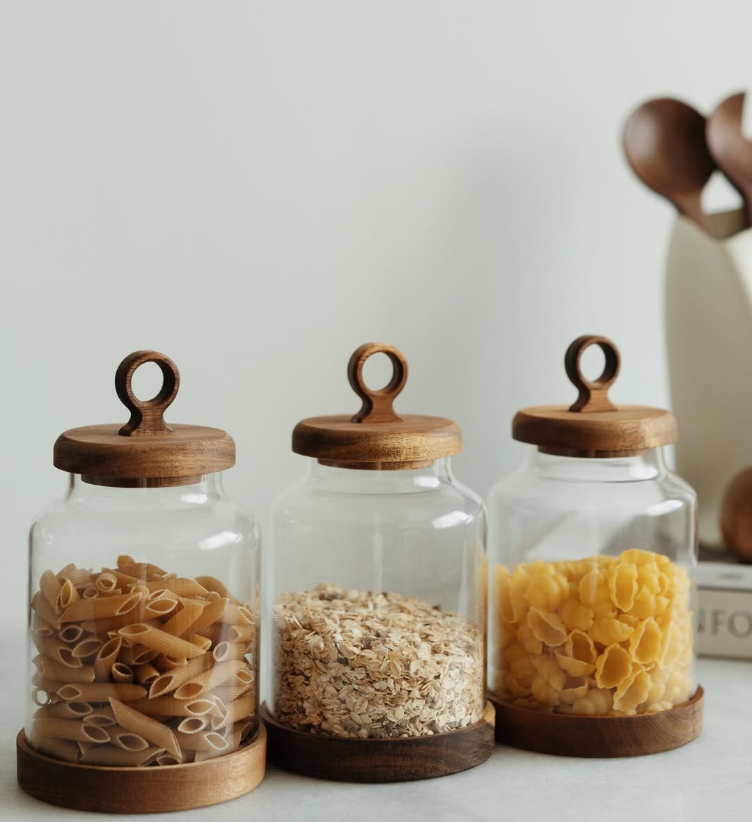 Ring 3 Piece Jar Set with Acacia Lids