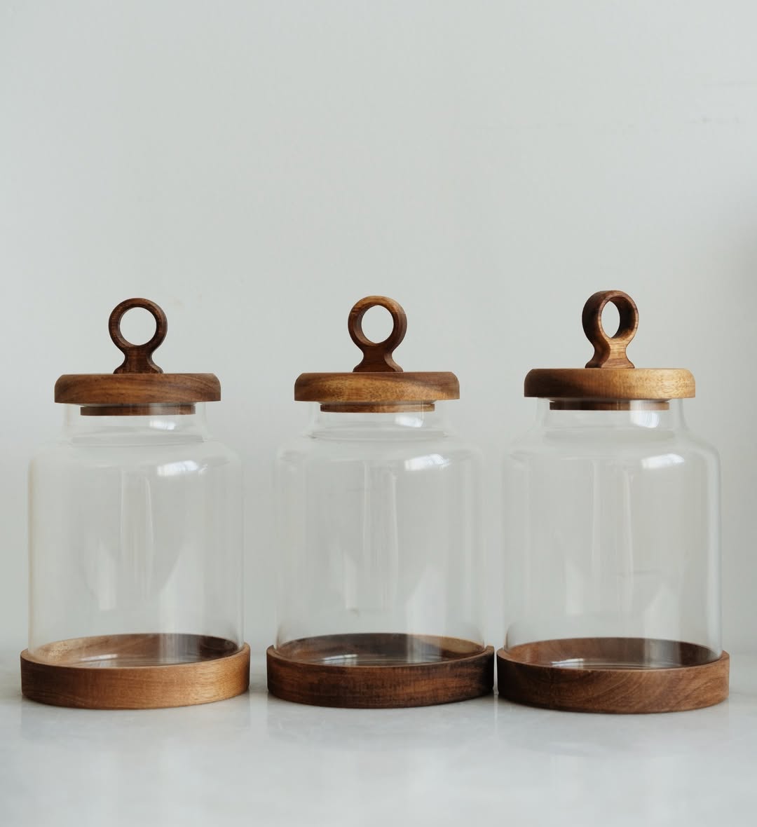Ring 3 Piece Jar Set with Acacia Lids