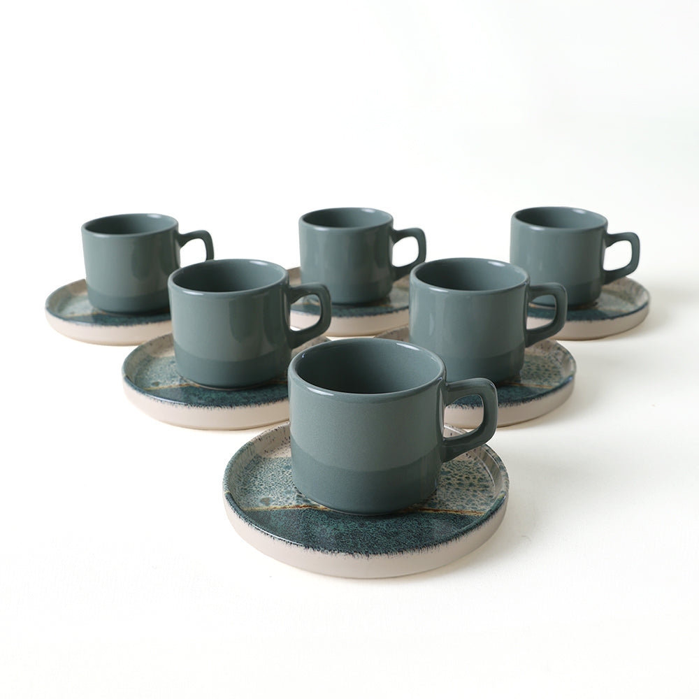 Colored Tea Set 12 Pieces 6 Person