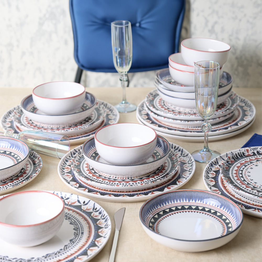 Ethnic Dinner Set 24 Pieces for 6 People