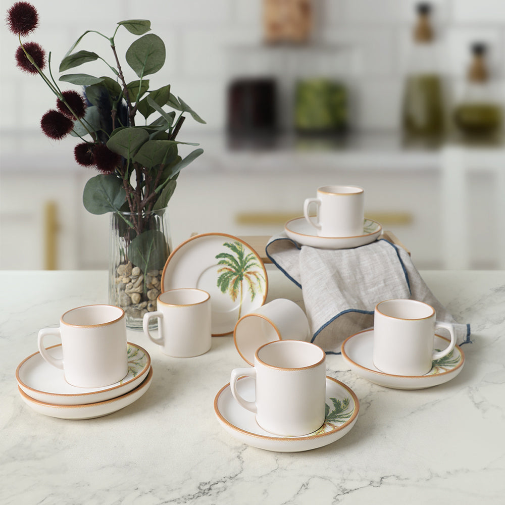 Bronze Palmiye Nordic Coffee Set 12 Pieces 6 Person