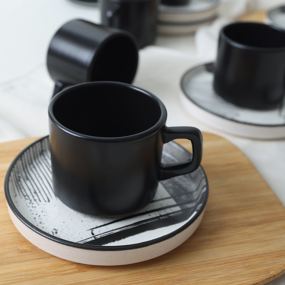 Shadowy Stackable Tea Set 12 Pieces for 6 People