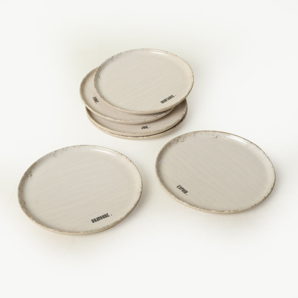 Deep Collection Motto Cake Plate 22 cm 6 Pieces