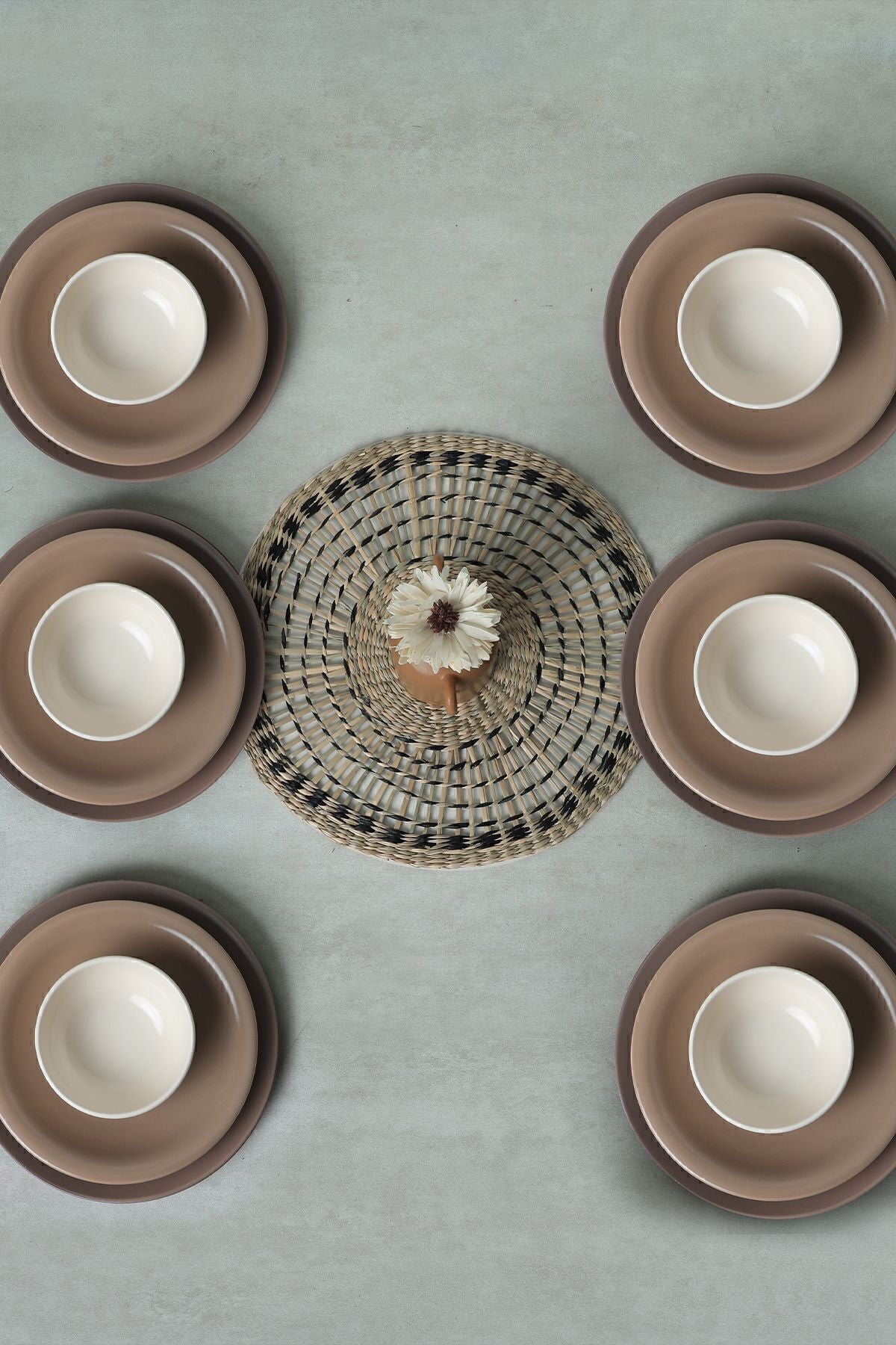 Brown Mix Dinner Set 18 Pieces for 6 People