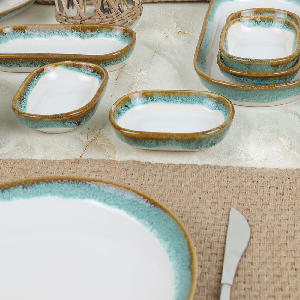 Turquoise Wave Breakfast Set 14 Pieces for 6 People