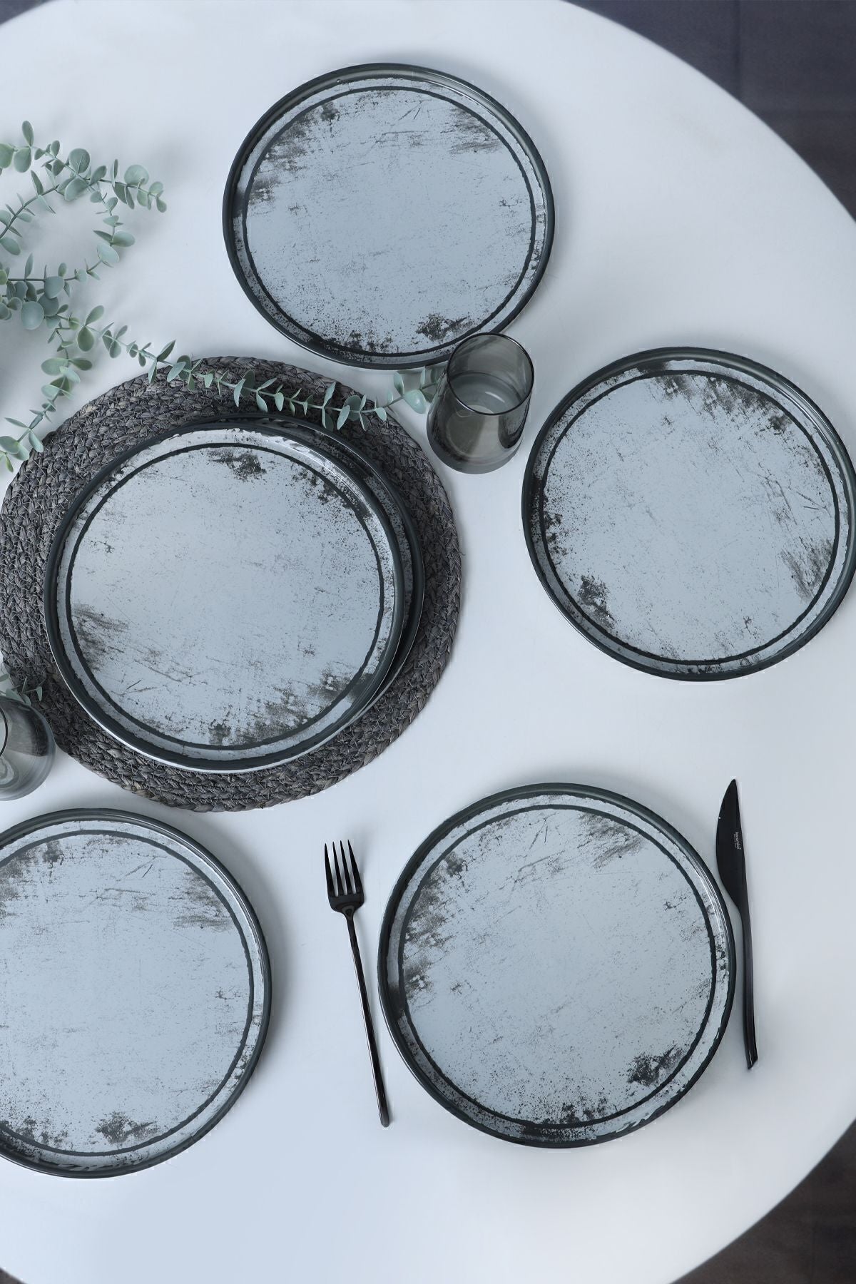 Vintage Mist Stackable Serving Plate 27 cm 6 Pieces