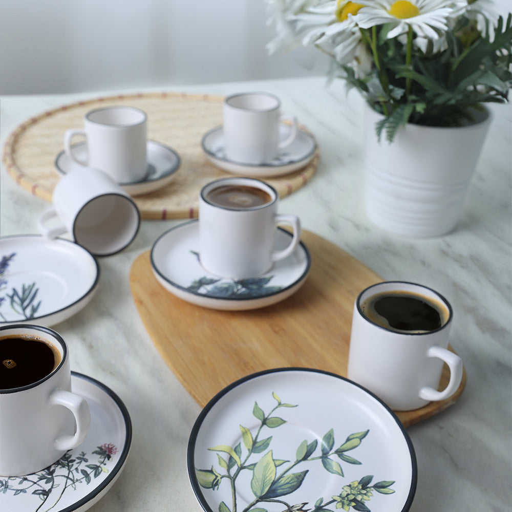 Flower Garden Nordic Coffee Set 12 Pieces 6 Person