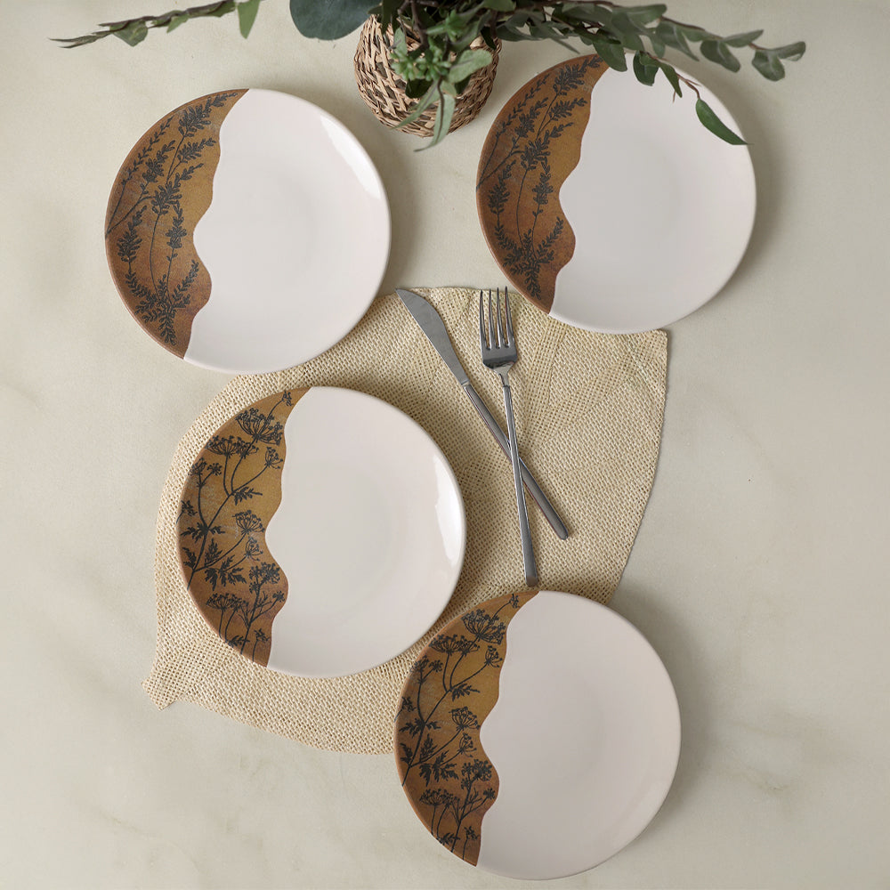 Terra Leaf Aegean Cake Plate 20 Cm 4 Pieces