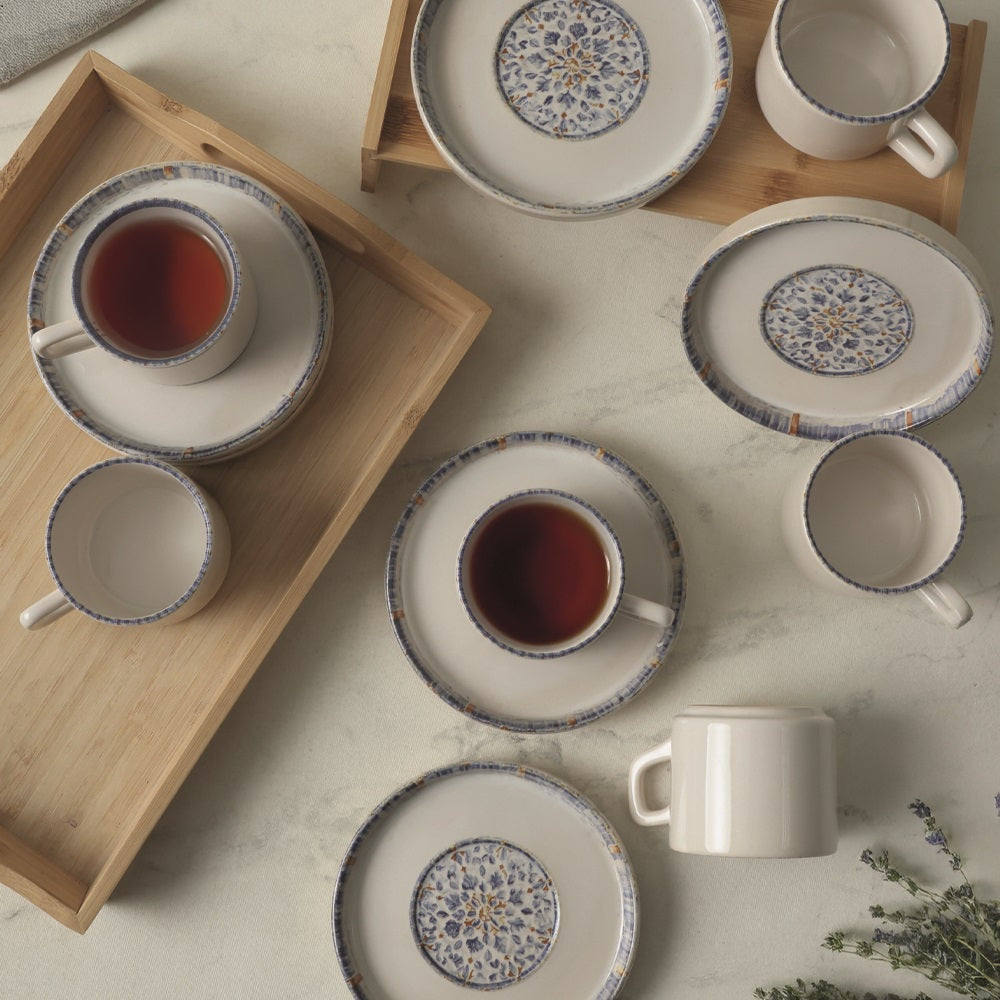 Sapphire Stackable Tea Set 12 Pieces for 6 People
