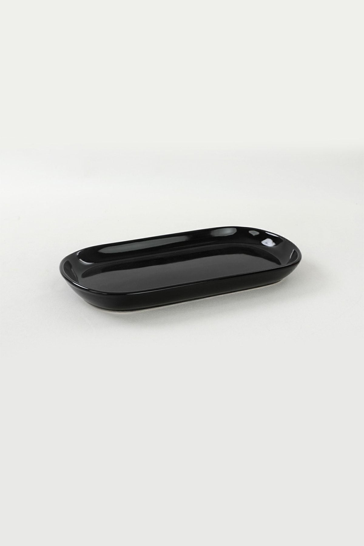 Black Noyan Boat-Shaped Plate, 2 Pieces, 28 cm